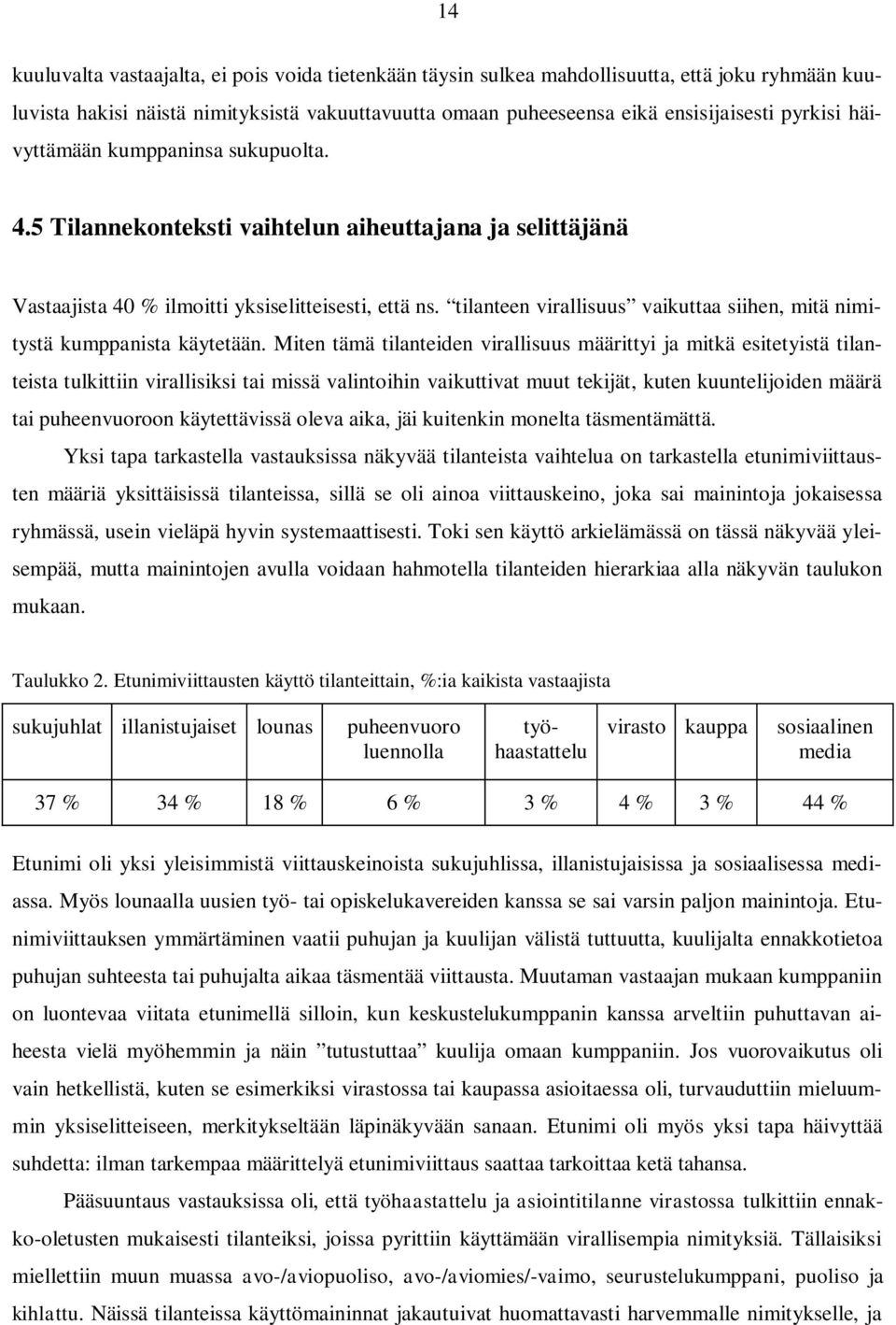 tilanteen virallisuus vaikuttaa siihen, mitä nimitystä kumppanista käytetään.