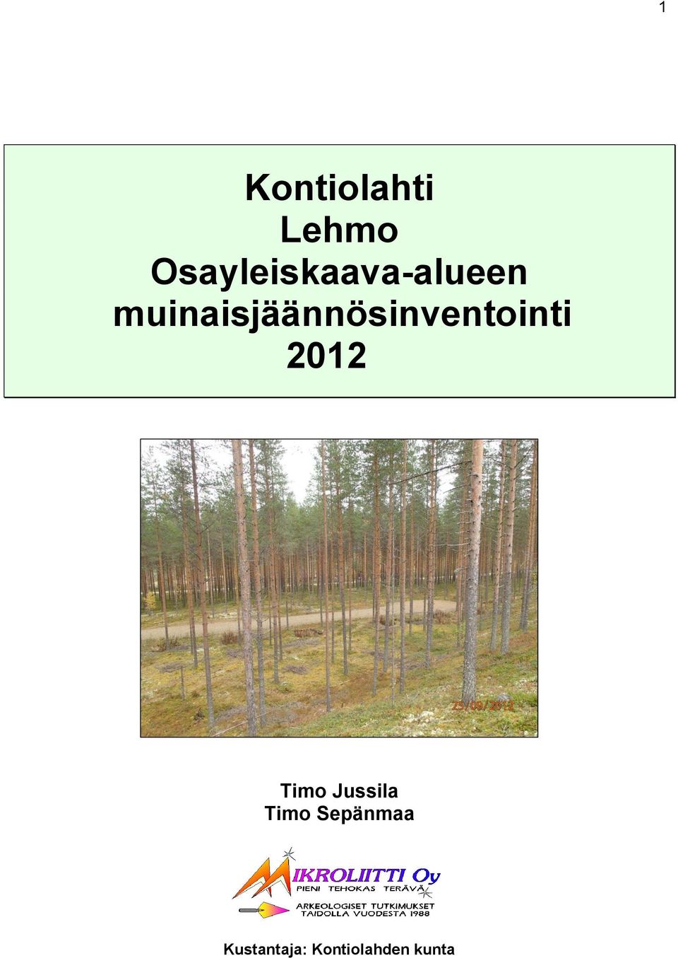 muinaisjäännösinventointi 2012