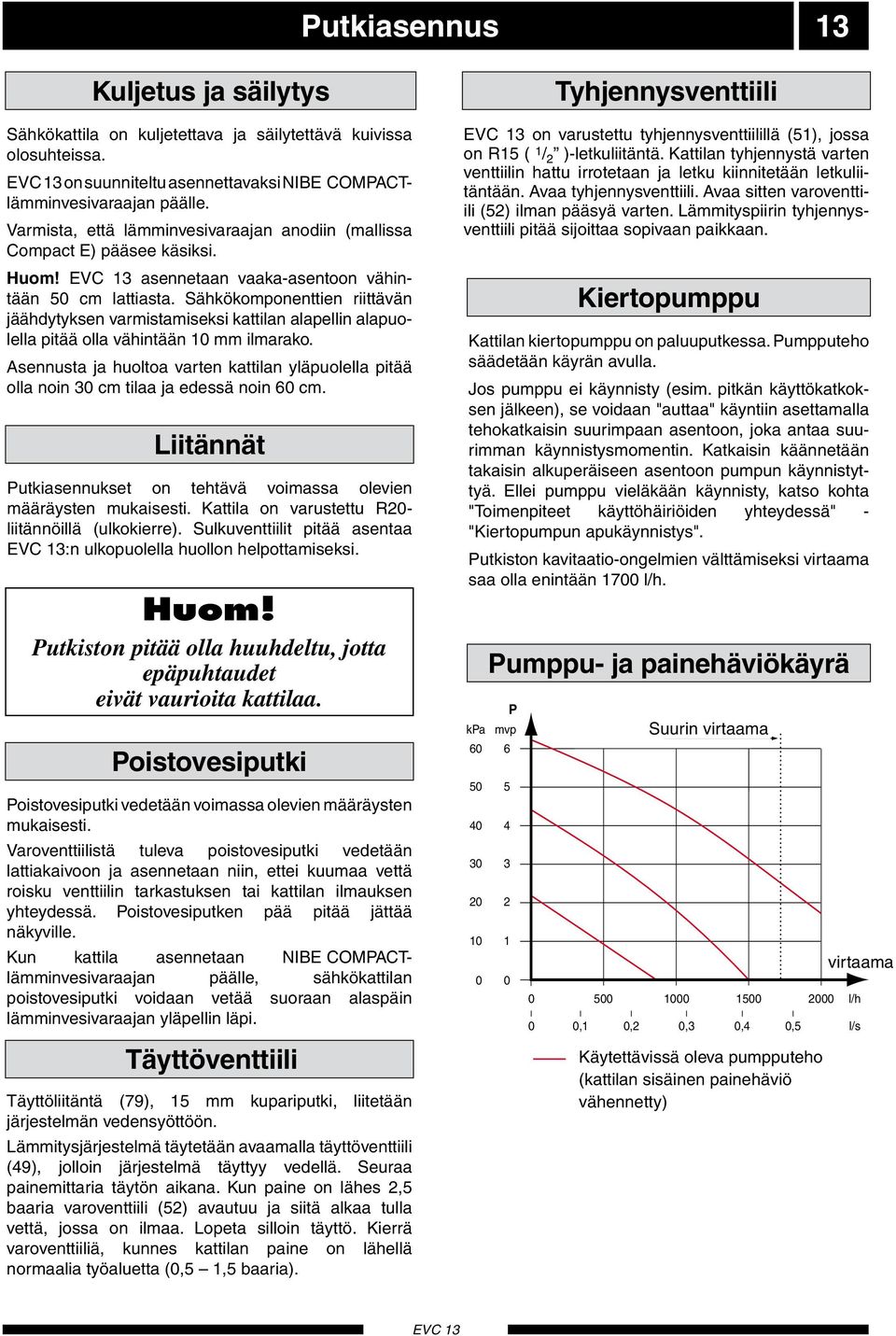 Sähkökomponenttien riittävän jäähdtksen vrmistmiseksi kttiln lpellin lpuolell pitää oll vähintään mm ilmrko. Asennust j huolto vrten kttiln läpuolell pitää oll noin cm til j edessä noin cm.