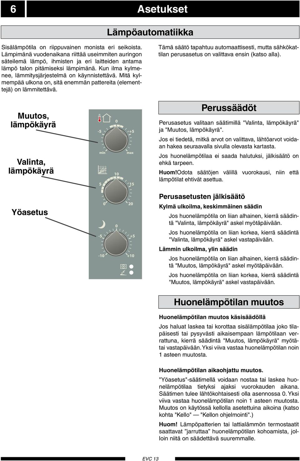 Muutos, lämpökärä Vlint, lämpökärä Yösetus Tämä säätö tphtuu utomttisesti, mutt sähkökttiln perussetus on vlittv ensin (ktso ll).