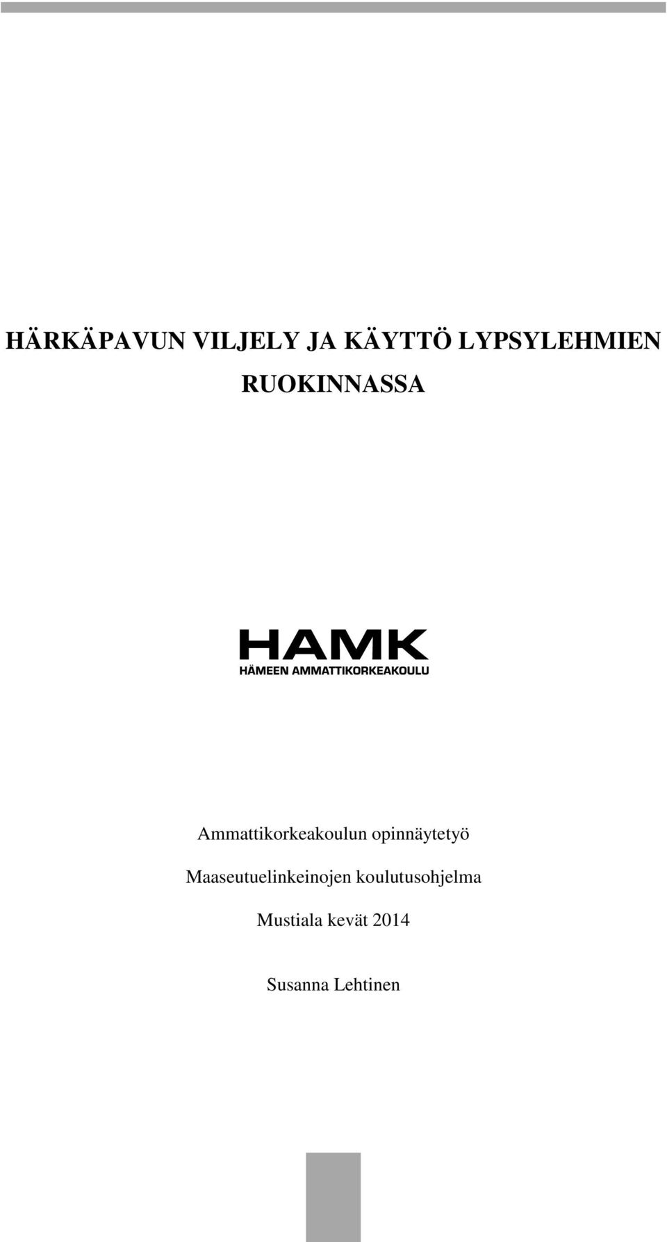 Ammattikorkeakoulun opinnäytetyö