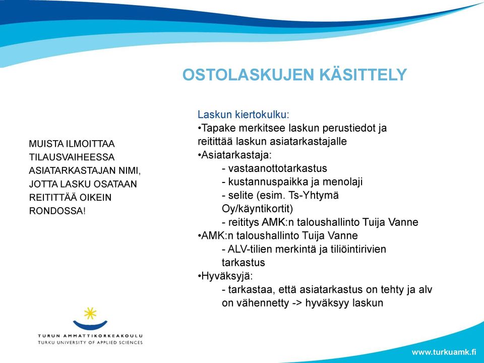 kustannuspaikka ja menolaji - selite (esim.