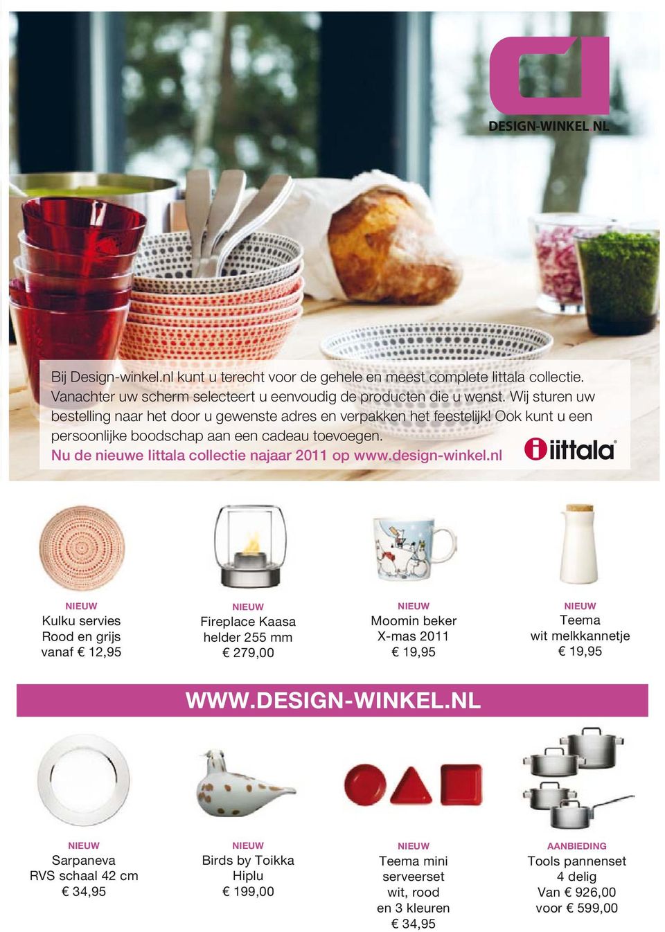 Nu de nieuwe Iittala collectie najaar 2011 op www.design-winkel.