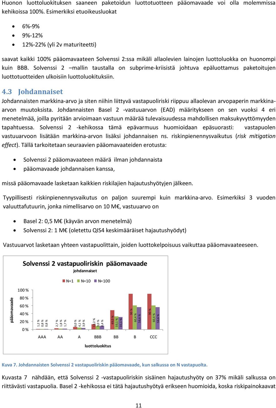 Esimerkiksi etuoikeusluokat 6%-9% 9%-12% 12%-22% (yli 2v maturiteetti) saavat kaikki 100% pääomavaateen Solvenssi 2:ssa mikäli allaolevien lainojen luottoluokka on huonompi kuin BBB.