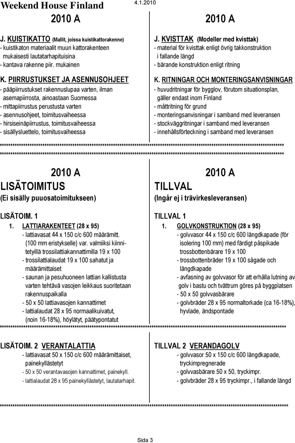 piir. mukainen - bärande konstruktion enligt ritning K. PIIRRUSTUKSET JA ASENNUSOHJEET K.