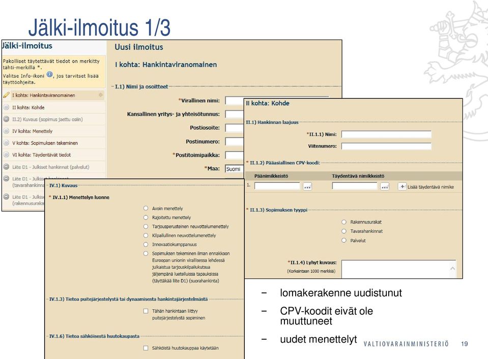 uudistunut CPV-koodit