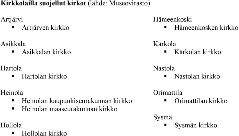 n maaseurakunnan kirkko Hollola Hollolan kirkko Hämeenkoski Hämeenkosken kirkko