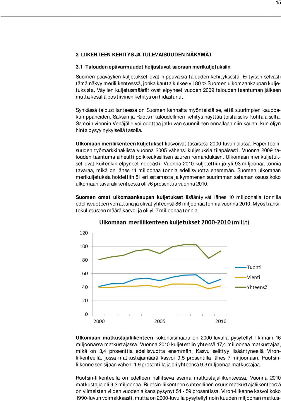 Väylien kuljetusmäärät ovat elpyneet vuoden 2009 talouden taantuman jälkeen mutta kesällä positiivinen kehitys on hidastunut.