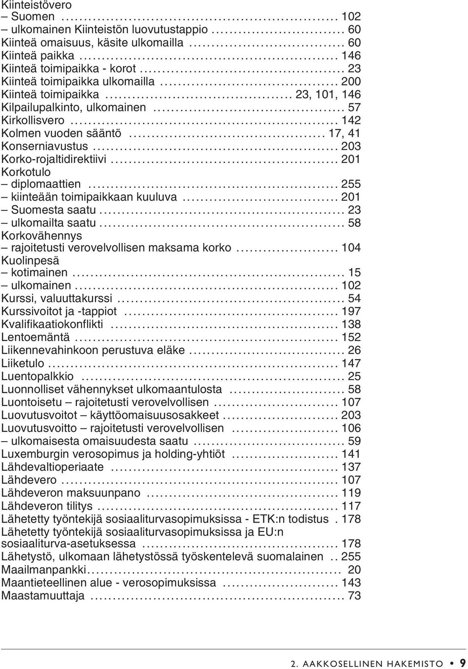 .. 201 Korkotulo diplomaattien... 255 kiinteään toimipaikkaan kuuluva... 201 Suomesta saatu... 23 ulkomailta saatu... 58 Korkovähennys rajoitetusti verovelvollisen maksama korko.