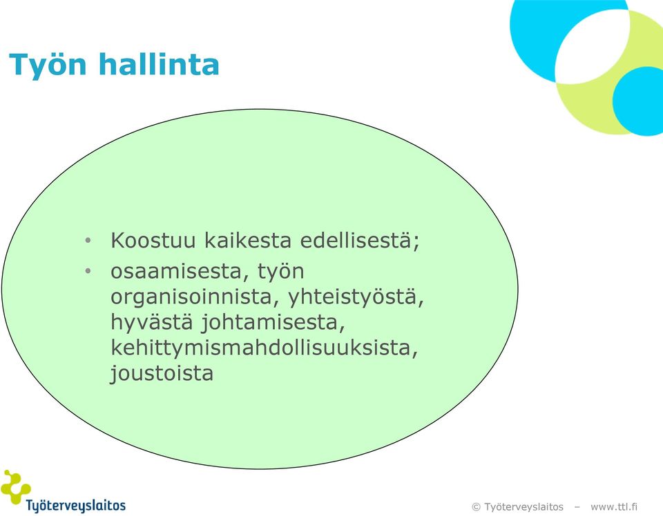 organisoinnista, yhteistyöstä, hyvästä