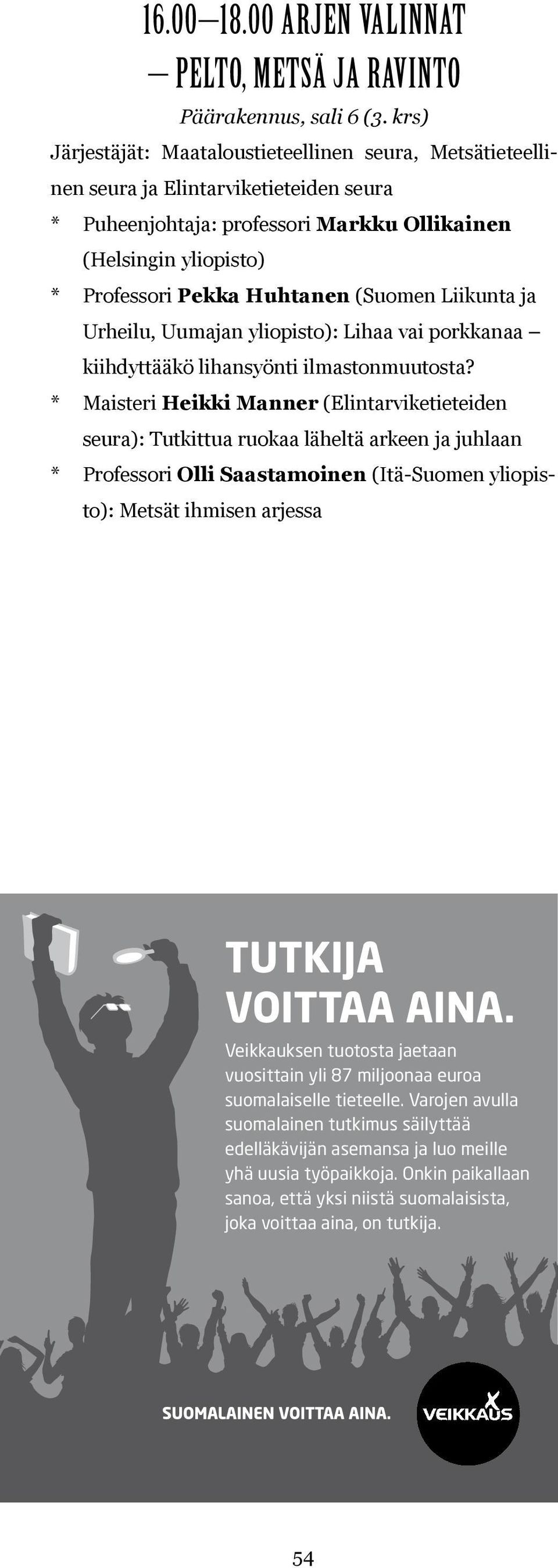 Liikunta ja Urheilu, Uumajan : Lihaa vai porkkanaa kiihdyttääkö lihansyönti ilmastonmuutosta?