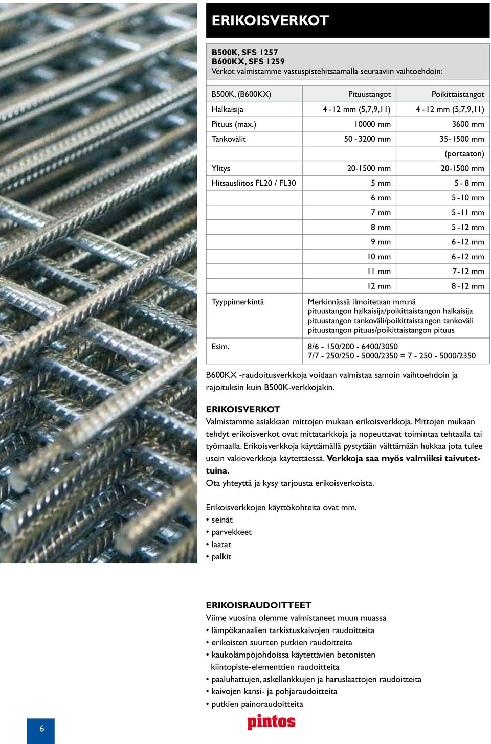 ) 10000 mm 3600 mm Tankovälit 50-3200 mm 35-1500 mm (portaaton) Ylitys 20-1500 mm 20-1500 mm Hitsausliitos FL20 / FL30 5 mm 5-8 mm Tyyppimerkintä 6 mm 5-10 mm 7 mm 5-11 mm 8 mm 5-12 mm 9 mm 6-12 mm