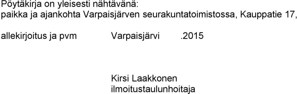 seurakuntatoimistossa, Kauppatie 17,