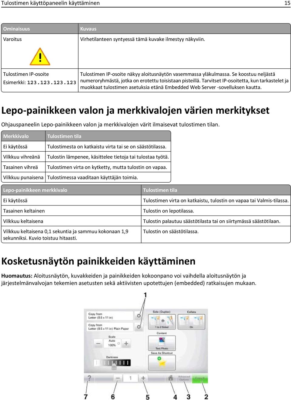 Tarvitset IP-osoitetta, kun tarkastelet ja muokkaat tulostimen asetuksia etänä Embedded Web Server -sovelluksen kautta.