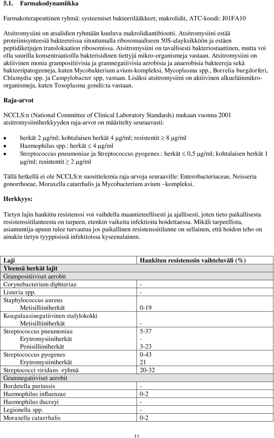 Atsitromysiini on tavallisesti bakteriostaattinen, mutta voi olla suurilla konsentraatioilla bakterisidinen tiettyjä mikroorganismeja vastaan.