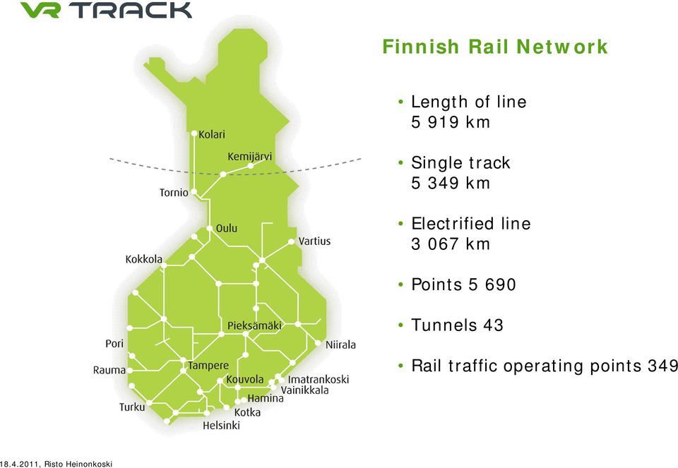 Electrified line 3 067 km Points 5