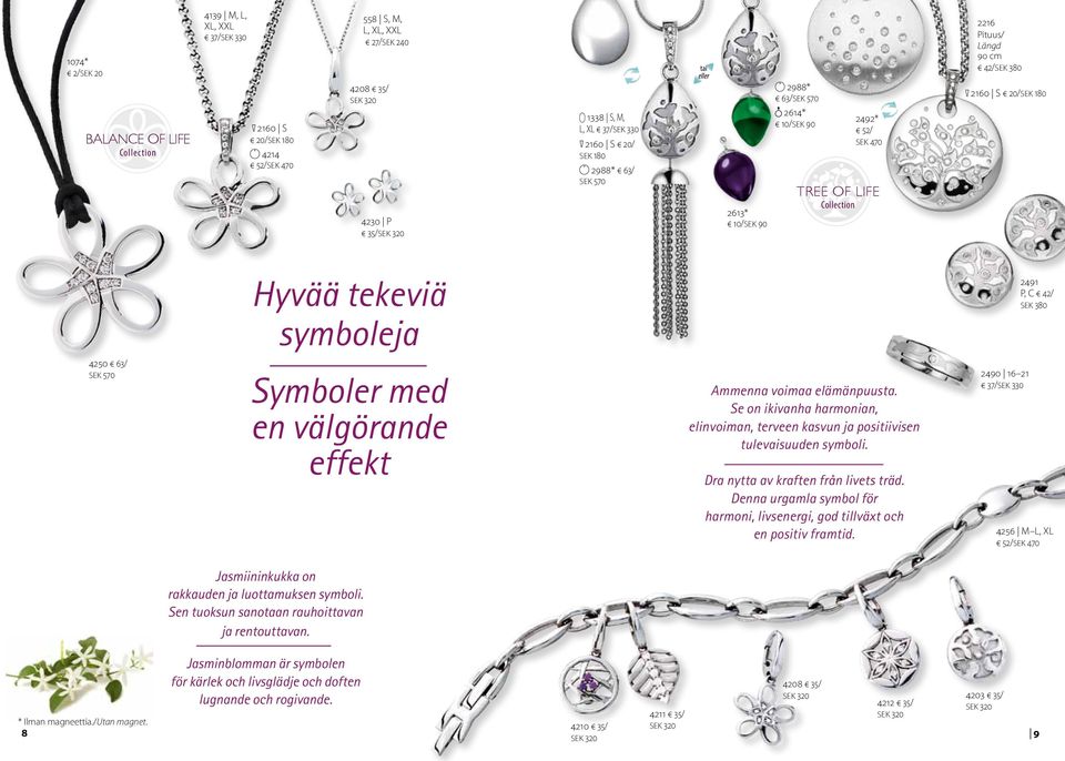 med en välgörande effekt Ammenna voimaa elämänpuusta. Se on ikivanha harmonian, elinvoiman, terveen kasvun ja positiivisen tulevaisuuden symboli. Dra nytta av kraften från livets träd.