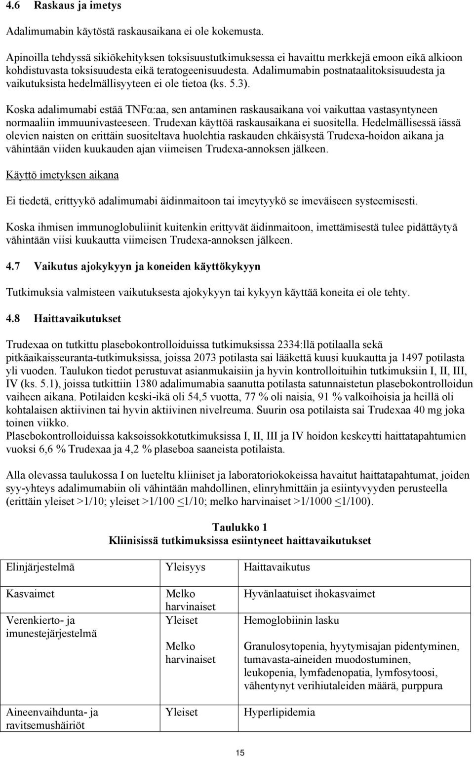 Adalimumabin postnataalitoksisuudesta ja vaikutuksista hedelmällisyyteen ei ole tietoa (ks. 5.3).