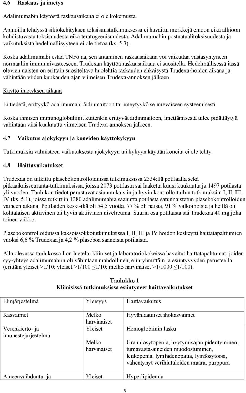 Adalimumabin postnataalitoksisuudesta ja vaikutuksista hedelmällisyyteen ei ole tietoa (ks. 5.3).