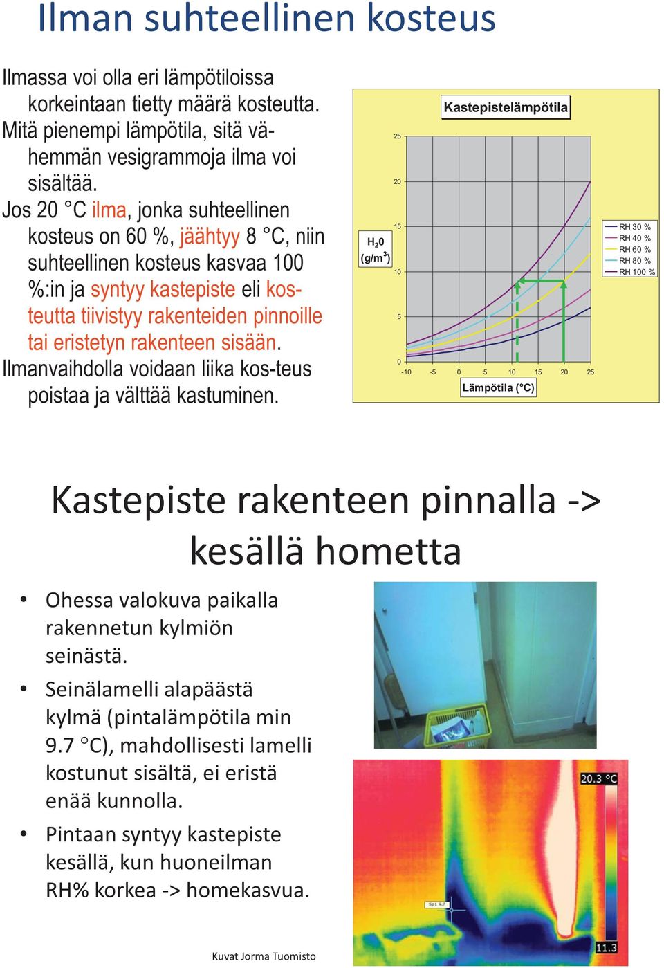 sisään. Ilmanvaihdolla voidaan liika kos-teus poistaa ja välttää kastuminen.