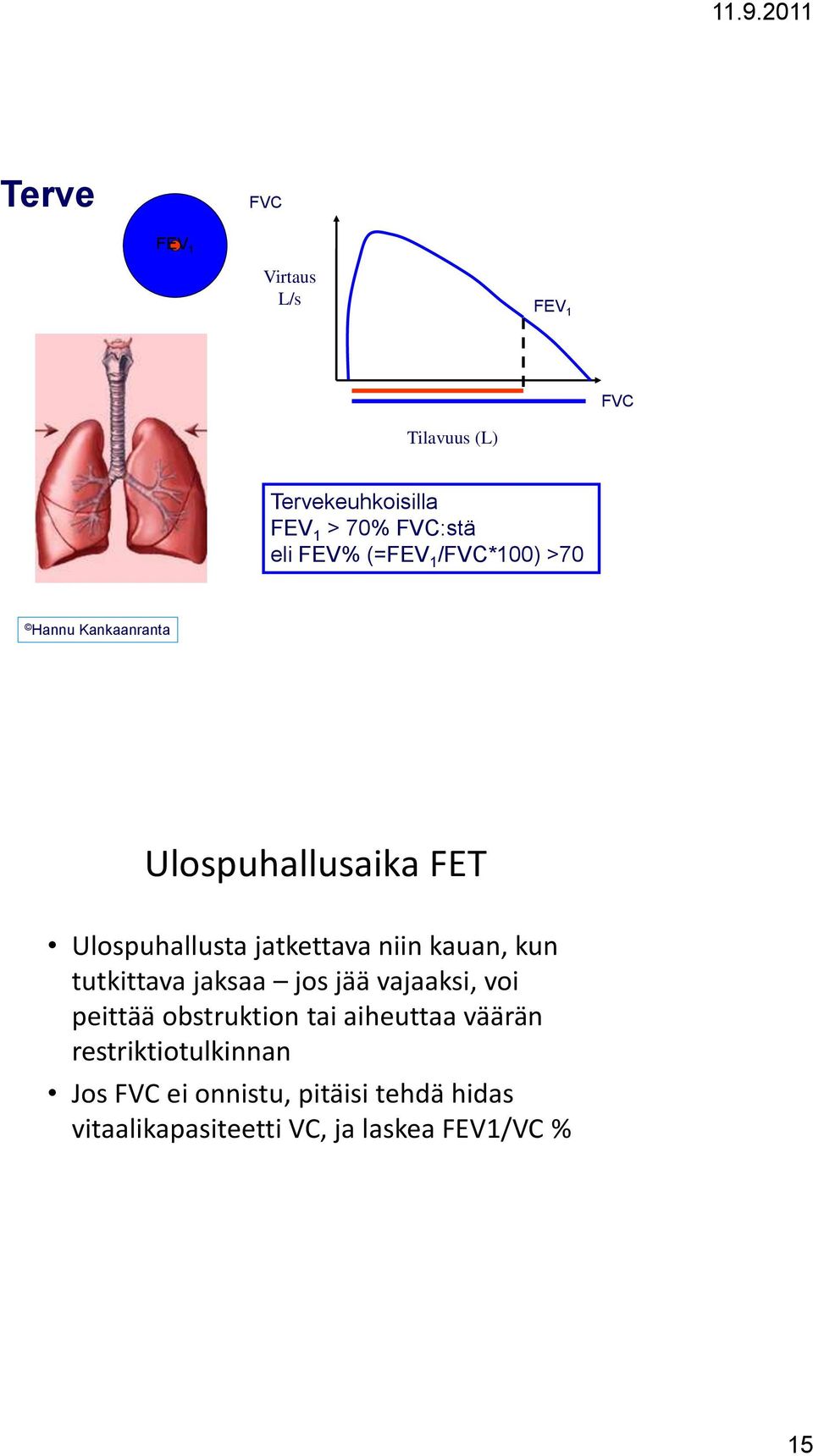 kauan, kun tutkittava jaksaa jos jää vajaaksi, voi peittää obstruktion tai aiheuttaa väärän