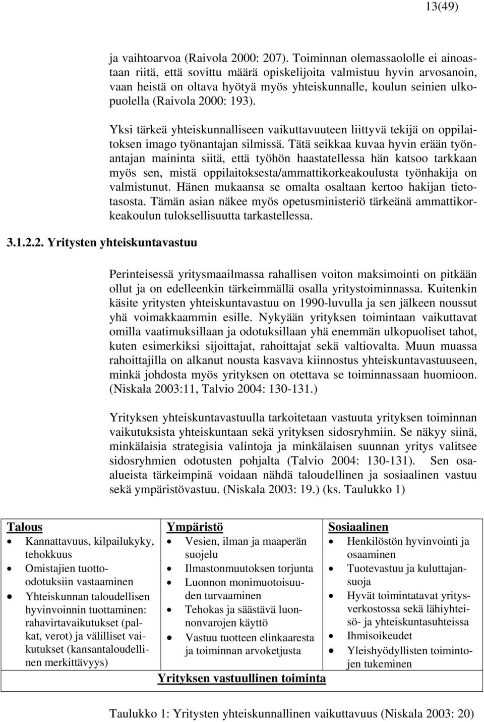 193). Yksi tärkeä yhteiskunnalliseen vaikuttavuuteen liittyvä tekijä on oppilaitoksen imago työnantajan silmissä.