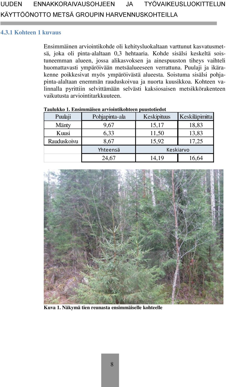 Puulaji ja ikärakenne poikkesivat myös ympäröivästä alueesta. Soistuma sisälsi pohjapinta-alaltaan enemmän rauduskoivua ja nuorta kuusikkoa.