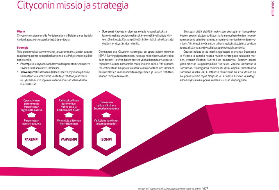 Parempi: Keskitytään kannattavuuden parantamiseen operatiivisen tuloksen vahvistamiseksi.