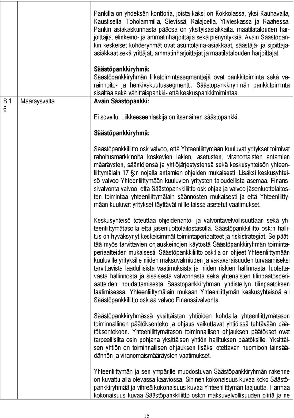 Avain Säästöpankin keskeiset kohderyhmät ovat asuntolaina-asiakkaat, säästäjä- ja sijoittajaasiakkaat sekä yrittäjät, ammatinharjoittajat ja maatilatalouden harjoittajat.