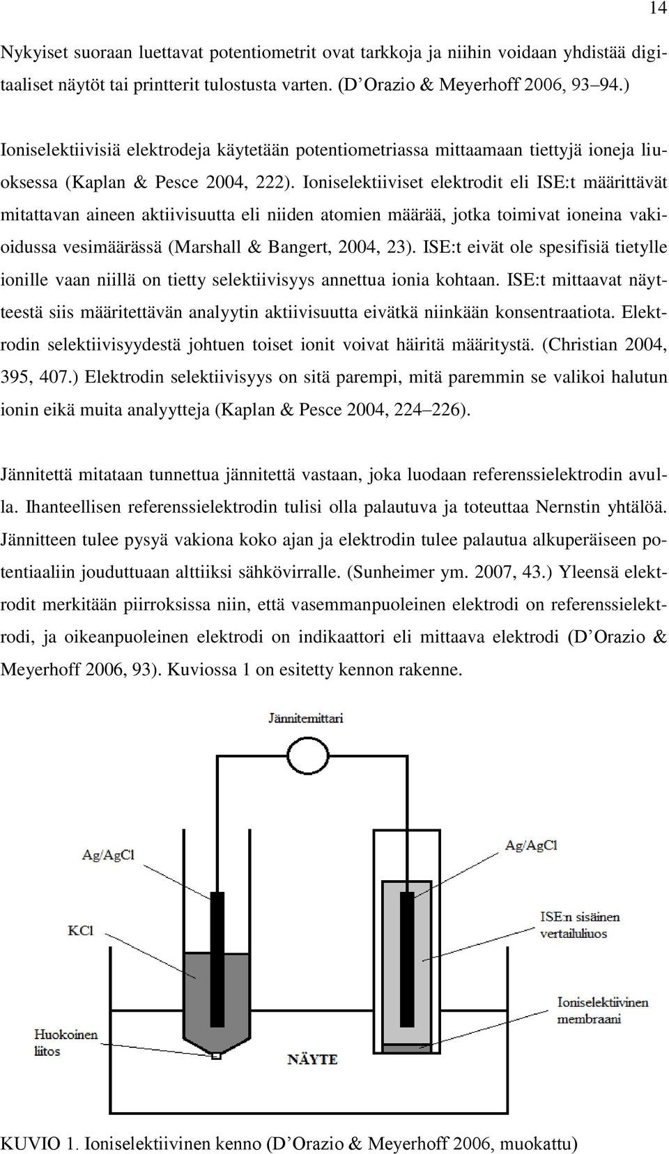 Ioniselektiiviset elektrodit eli ISE:t määrittävät mitattavan aineen aktiivisuutta eli niiden atomien määrää, jotka toimivat ioneina vakioidussa vesimäärässä (Marshall & Bangert, 2004, 23).