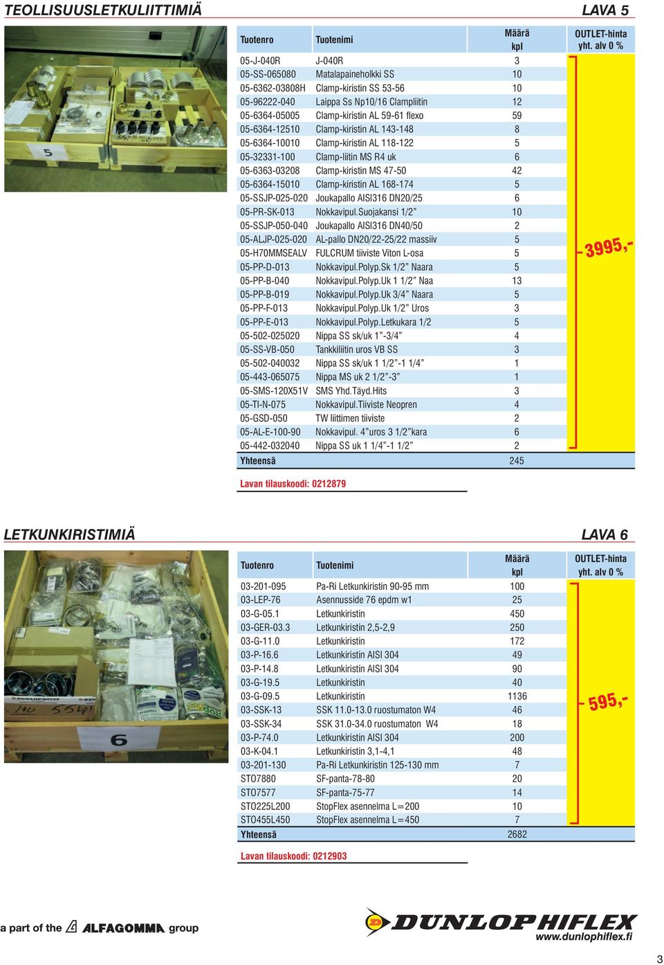 05-6364-15010 Clap-kiristin AL 168-174 5 05-SSJP-025-020 Joukapallo AISI316 DN20/25 6 05-PR-SK-013 Nokkavipul.