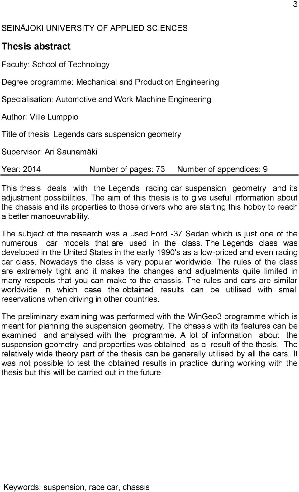 racing car suspension geometry and its adjustment possibilities.