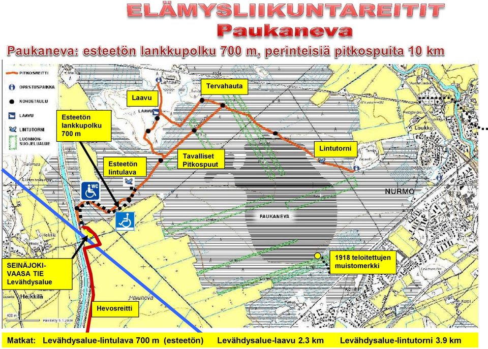 1918 teloitettujen muistomerkki Hevosreitti Matkat: