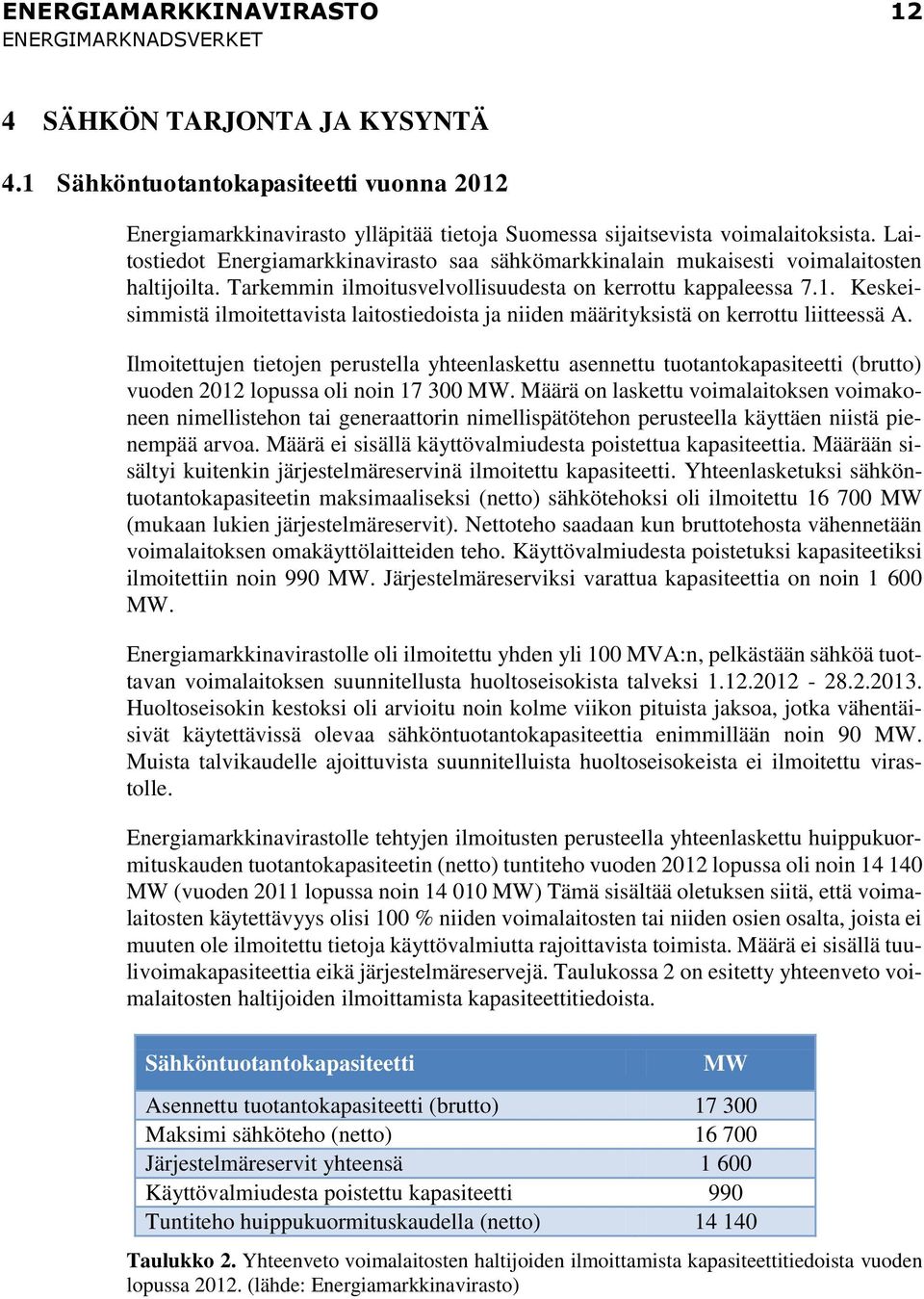 Keskeisimmistä ilmoitettavista laitostiedoista ja niiden määrityksistä on kerrottu liitteessä A.