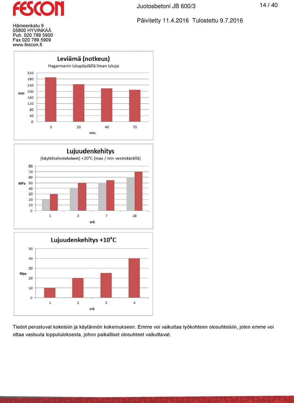 Emme voi vaikuttaa työkohteen olosuhteisiin, joten