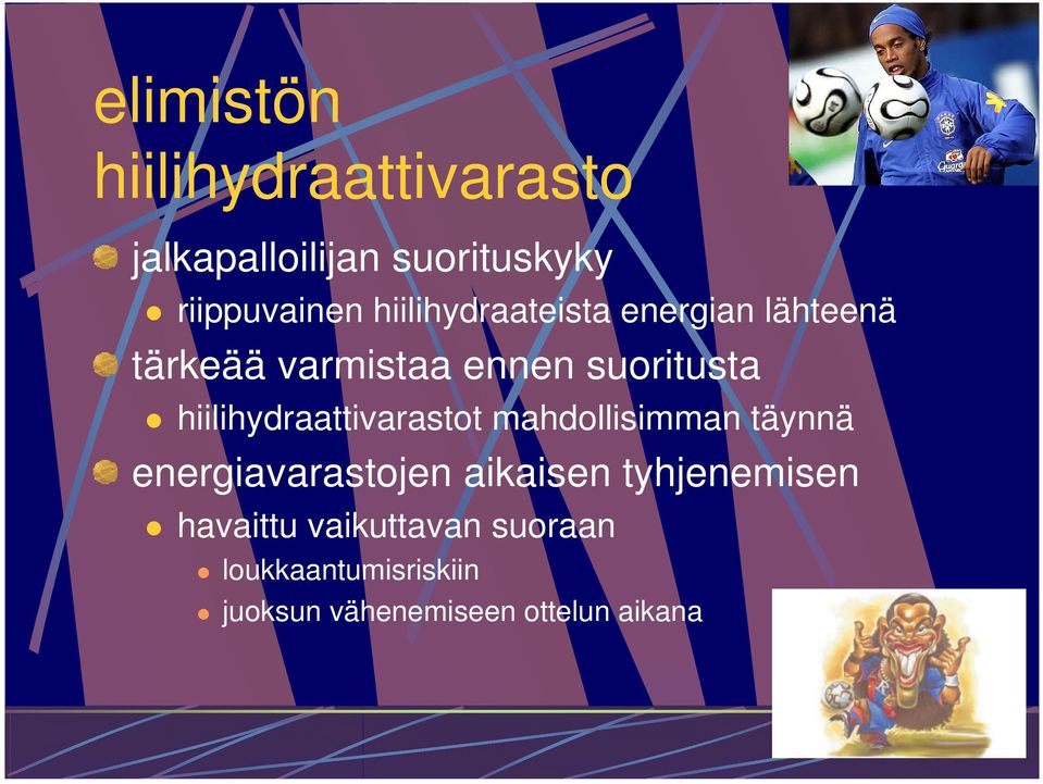 hiilihydraattivarastot mahdollisimman täynnä energiavarastojen aikaisen