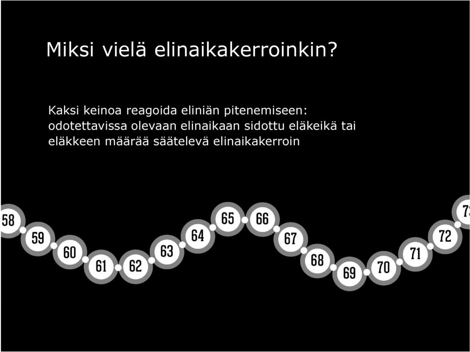 pitenemiseen: odotettavissa olevaan