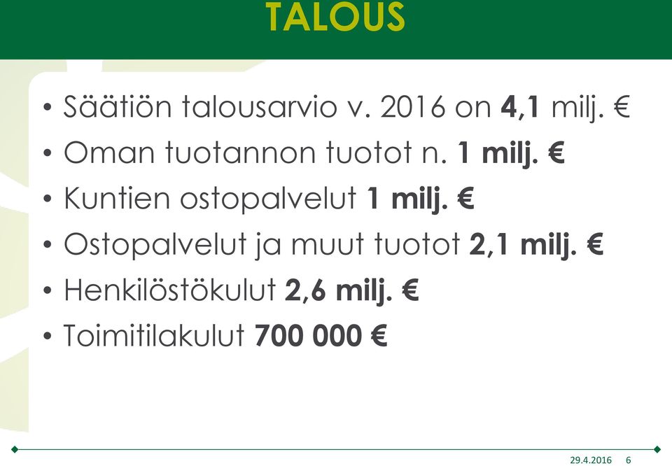 Kuntien ostopalvelut 1 milj.