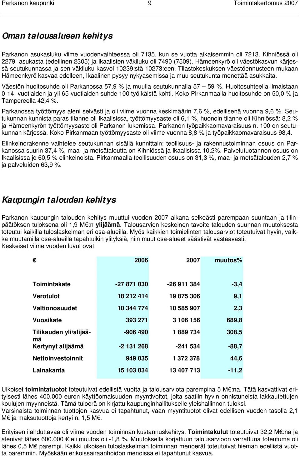 Tilastokeskuksen väestöennusteen mukaan Hämeenkyrö kasvaa edelleen, Ikaalinen pysyy nykyasemissa ja muu seutukunta menettää asukkaita.