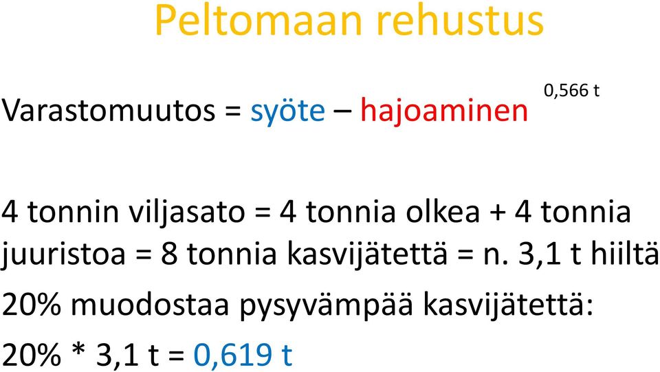 juuristoa = 8 tonnia kasvijätettä = n.