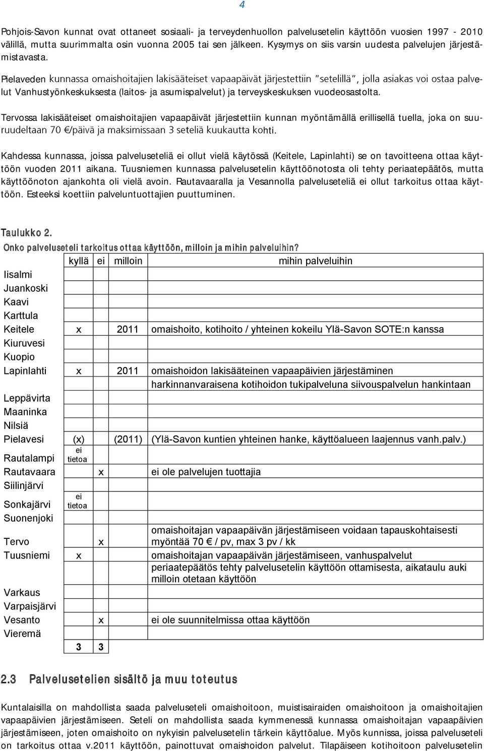 Tervossa lakisääteiset omaishoitajien vapaapäivät järjestettiin kunnan myöntämällä erillisellä tuella, joka on suuhti.
