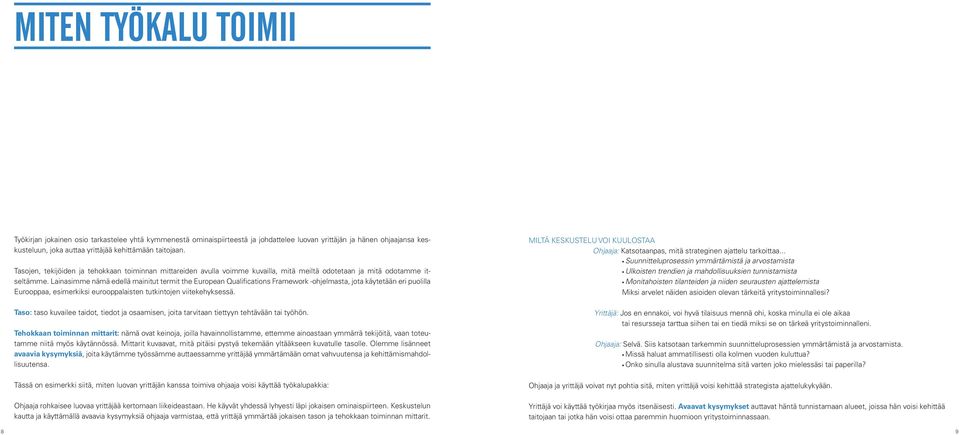 Lainasimme nämä edellä mainitut termit the European Qualifications Framework -ohjelmasta, jota käytetään eri puolilla Eurooppaa, esimerkiksi eurooppalaisten tutkintojen viitekehyksessä.