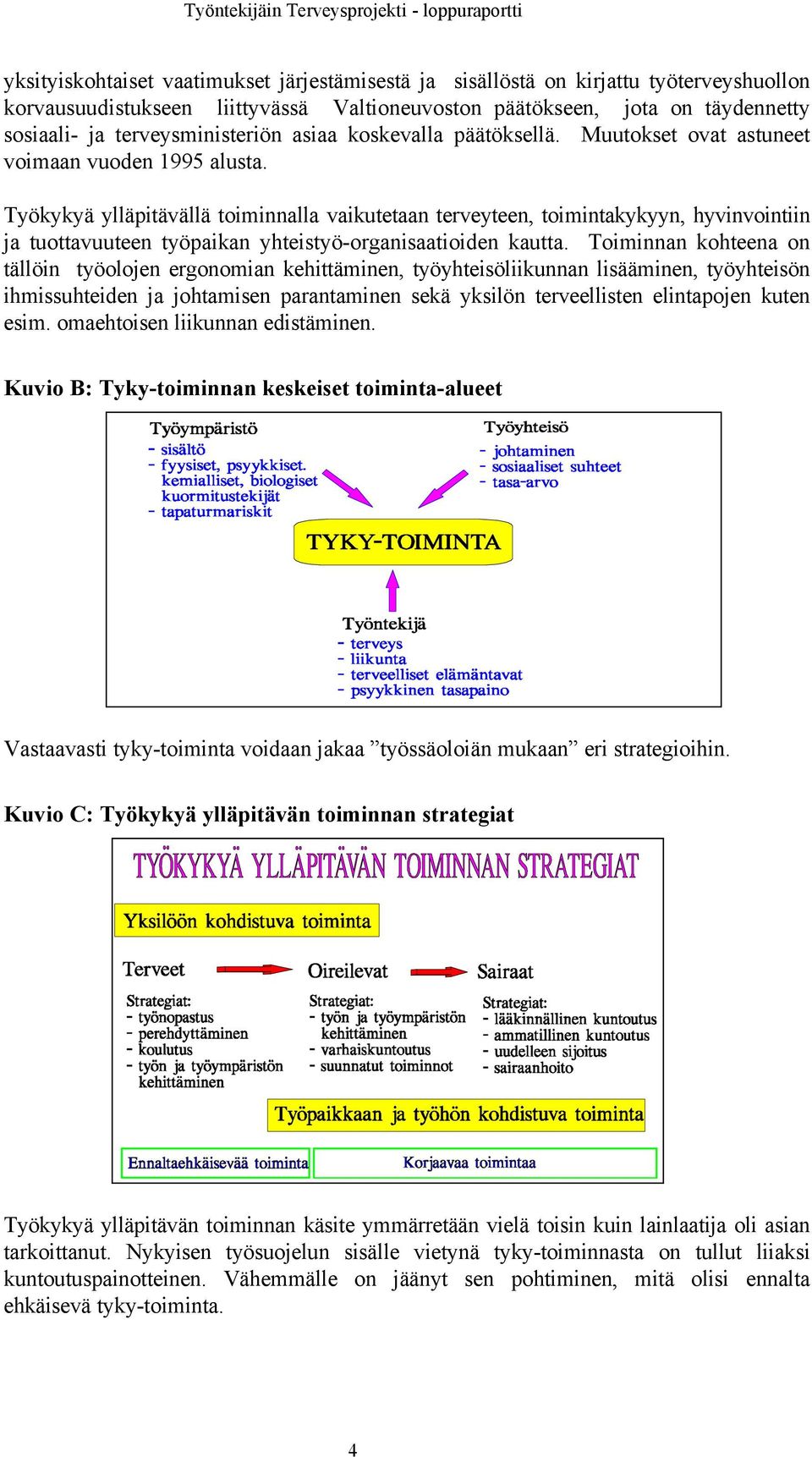 Työkykyä ylläpitävällä toiminnalla vaikutetaan terveyteen, toimintakykyyn, hyvinvointiin ja tuottavuuteen työpaikan yhteistyö-organisaatioiden kautta.