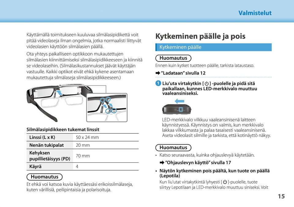 Kaikki optikot eivät ehkä kykene asentamaan mukautettuja silmälaseja silmälasipidikkeeseen.