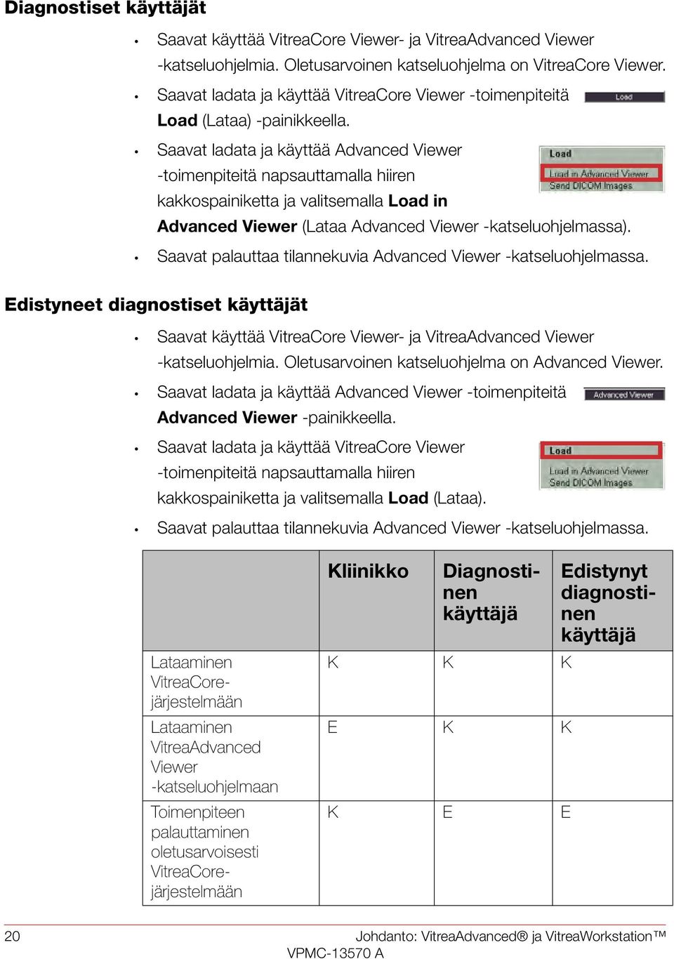 Saavat ladata ja käyttää Advanced Viewer -toimenpiteitä napsauttamalla hiiren kakkospainiketta ja valitsemalla Load in Advanced Viewer (Lataa Advanced Viewer -katseluohjelmassa).