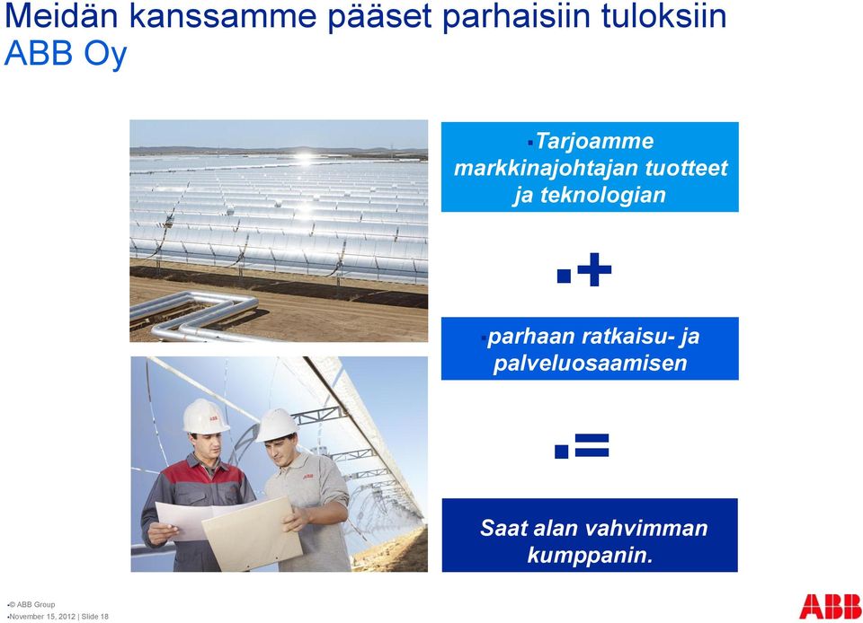 teknologian + parhaan ratkaisu- ja