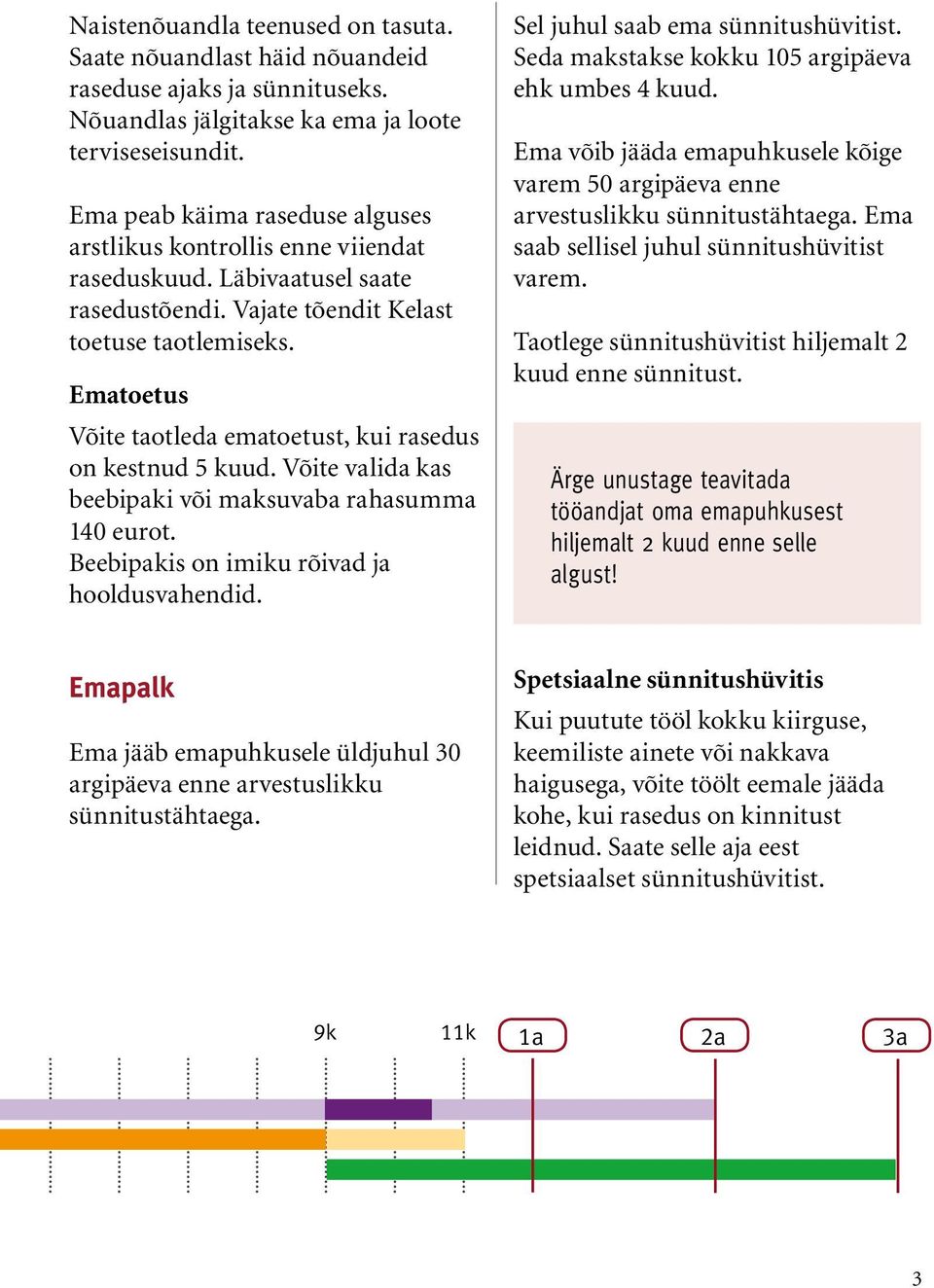 Ematoetus Võite taotleda ematoetust, kui rasedus on kestnud 5 kuud. Võite valida kas beebipaki või maksuvaba rahasumma 140 eurot. Beebipakis on imiku rõivad ja hooldusvahendid.