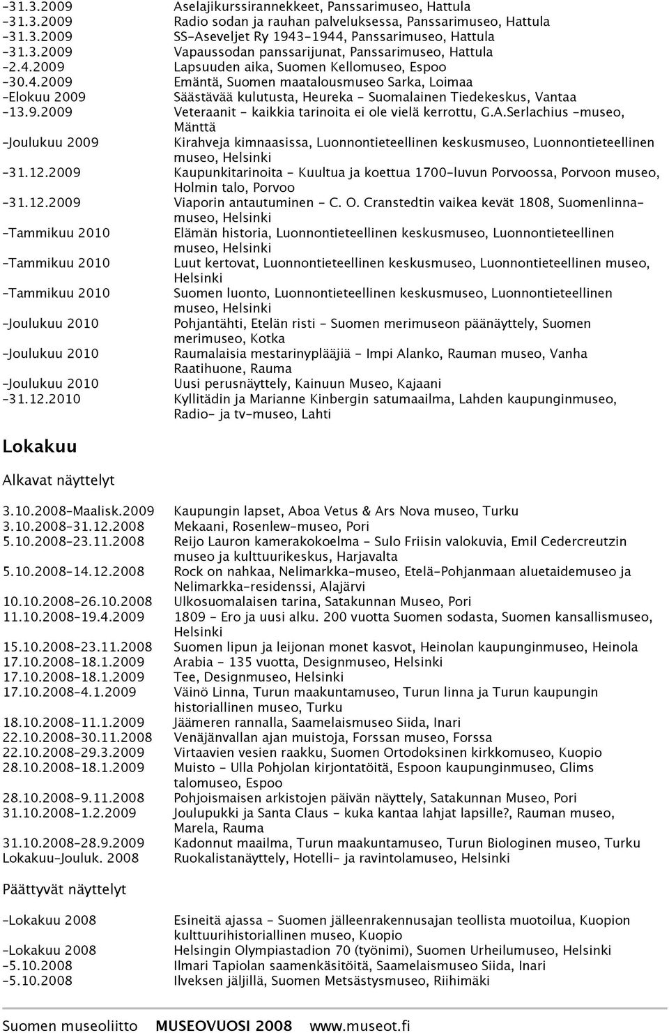 A.Serlachius -museo, Joulukuu 2009 Mänttä Kirahveja kimnaasissa, Luonnontieteellinen keskusmuseo, Luonnontieteellinen 31.12.