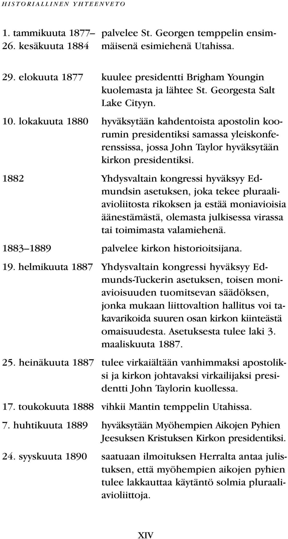 lokakuuta 1880 hyväksytään kahdentoista apostolin koorumin presidentiksi samassa yleiskonferenssissa, jossa John Taylor hyväksytään kirkon presidentiksi.