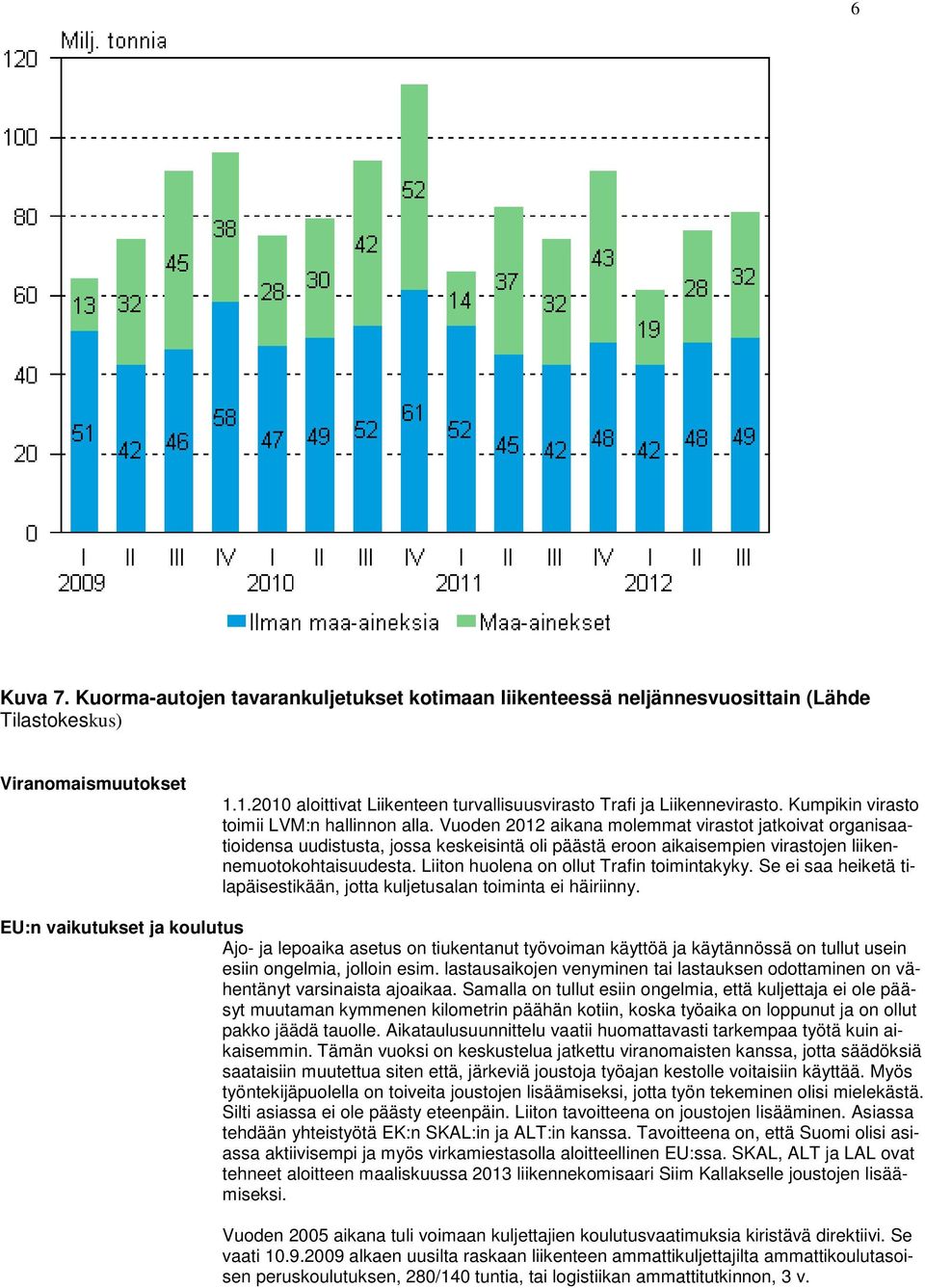 Vuoden 2012 aikana molemmat virastot jatkoivat organisaatioidensa uudistusta, jossa keskeisintä oli päästä eroon aikaisempien virastojen liikennemuotokohtaisuudesta.